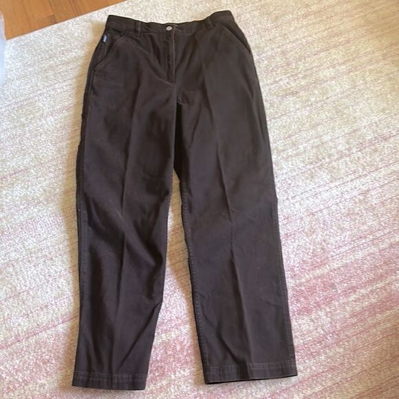 Lauren Ralph Lauren chocolate brown corduroy carpenter pants size 12 - Picture 1 of 8